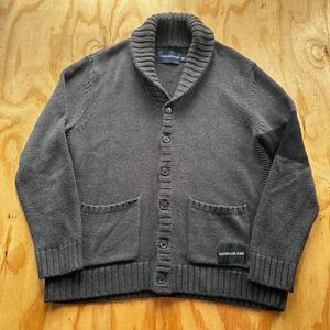Calvin Klein Jeans Grey Shawl Collar Cardigan - XL
